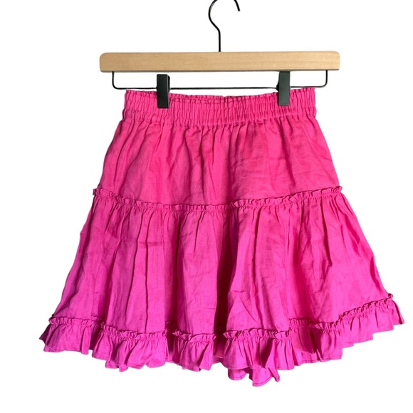 Hill House Dresses & Skirts - New Hill House The Paz Skirt pink size small linen ruffle feminine beachy preppy